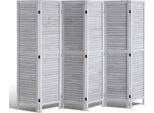 Holz-Raumteiler Holz-Sichtschutz 6-teiliger Raumteiler