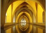 Fototapete Papermoon "Palast ALCAZAR-SEVILLA Schloss Patio Arkade Antik Fort", Bunt, B:3,5M L:2,6M, Vlies, Tapeten