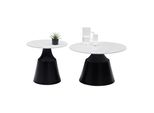 Couchtisch Noah Schwarz/Weiß, 2Er Set
