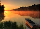 Fototapete Papermoon "Misty Lake", Bunt, B:4M L:2,6M, Vlies, Tapeten