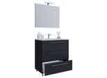 Waschtisch Vcm "3-Tlg. Waschplatz Waschtisch Badinos Schublade 3SC", Schwarz, B:60Cm T:46Cm, Waschtische, Waschtisch