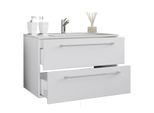 Waschtisch Vcm "2-Tlg. Waschplatz Waschtisch Badinos 2 Schublade", Weiß, B:60Cm T:46Cm, Waschtische, Waschtisch