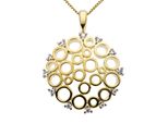 KettenanhäNger Firetti "Schmuck Geschenk Gold 585 Halsschmuck AnhäNger FüR Halskette", Weiß (Gelbgoldfarben, WeißGoldfarben, Weiß, Wweiß), SchmuckanhäNger, Damen, 0,09 P2 = Erkennbare EinschlüSse, Diamanten Gelbgold 585, 2,35 G, Diamanten, Gelbgold 585, KettenanhäNger, Mit Brillanten