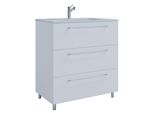 Waschtisch Vcm "2-Tlg. Waschplatz Waschtisch Badinos 3 Schublade", Weiß, B:80Cm T:46Cm, Waschtische, Waschtisch