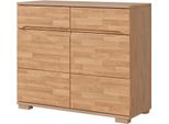 Sideboard Home Affaire "Vetro In Zwei Farben ErhäLtlich, Teilmassiv, 2 Schubladen, 3 FäCher", Weiß, Neutral, B:100Cm H:85Cm T:40Cm, Fsc-Zertifiziertes Massivholz, Fsc-Zertifiziertes Teilmassives Holz, Sideboards, Sideboard, B/T/H: 100/40/85Cm Fronten: Massivholz, Korpus: Melamin, Griffmulden
