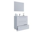 Waschtisch Vcm "3-Tlg. Waschplatz Waschtisch Badinos Schublade 3SC", Weiß, B:80Cm T:46Cm, Waschtische, Waschtisch