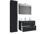 Waschtisch Vcm "4-Tlg. Waschplatz Waschtisch Badinos Schublade Sc", Schwarz, B:93Cm T:46Cm, Waschtische, Waschtisch