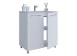 Waschtisch Vcm "2-Tlg. Stand Waschplatz Waschtisch Badinos DrehtüR", Weiß, B:60Cm T:46Cm, Waschtische, Waschtisch