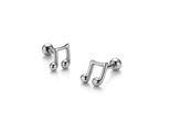 Paar Ohrstecker Firetti "Schmuck Geschenk Edelstahl Ohrschmuck Ohrringe Musik Noten", Edelstahlfarben, Ohrringe, Damen, Edelstahl