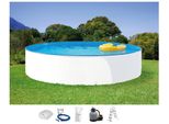 Rundpool Clear Pool "Miami", Weiß, H:120Cm Ø:500Cm, Schwimmbecken, Rundpool, 6-Tlg. In Versch. GrößEn