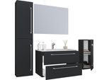Waschtisch Vcm "5-Tlg. Waschplatz Waschtisch Badinos Schublade Sp", Schwarz, B:146Cm T:46Cm, Waschtische, Waschtisch