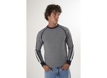 Rundhalspullover Felix Hardy "Basic-Pullover Mit Rundhalsausschnitt", Herren, Gr. M, Navy Melange, 100% Baumwolle, Pullover Rundhalspullover