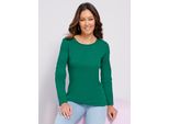 Langarmshirt Classic Basics "Langarm-Shirt", Damen, Gr. 40, GrüN, 100% Baumwolle, Unifarben, Rundhals, Shirts Langarmshirt