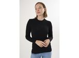 V-Ausschnitt-Pullover Felix Hardy "Kabelstrick-Pullover Mit V-Ausschnitt", Damen, Gr. M, Schwarz, 100% Baumwolle, Pullover