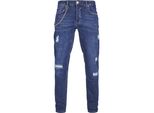 Bequeme Jeans 2Y Premium "2Y Premium Herren 2Y Tapered Fit Jeans", Herren, Gr. 31, NormalgrößEn, Blau, 97% Baumwolle, 3% Elasthan, Unifarben, Normal, Jeans