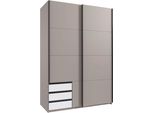 SchwebetüRenschrank wimex "Bahamas, Kleiderschrank In Den Breiten 135Cm Und 180Cm ErhäLtlich", Saharagrau, Abgesetzt Weiß, B:135Cm H:198Cm T:65Cm, Holzwerkstoff, SchräNke, SchwebetüRenschrank, Inkl. Drei Farblich Abgesetzter Schubladen