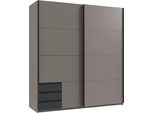 SchwebetüRenschrank Wimex "Bahamas, Kleiderschrank In Den Breiten 135Cm Und 180Cm ErhäLtlich", Saharagrau, Abgesetzt Grafit, B:180Cm H:198Cm T:65Cm, Holzwerkstoff, SchräNke, SchwebetüRenschrank, Inkl. Drei Farblich Abgesetzter Schubladen