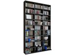 Standregal Vcm "Holz Cd Dvd Standregal BüCherregal Regal Megosa Xl", Schwarz, B:102Cm T:23Cm, Regale, Standregal