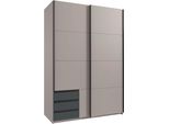 SchwebetüRenschrank Wimex "Bahamas, Kleiderschrank In Den Breiten 135Cm Und 180Cm ErhäLtlich", Saharagrau, Abgesetzt Grafit, B:135Cm H:198Cm T:65Cm, Holzwerkstoff, SchräNke, SchwebetüRenschrank, Inkl. Drei Farblich Abgesetzter Schubladen