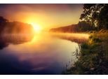 Fototapete Papermoon "Fluss Am Wald", Bunt, B:5M L:2,8M, Vlies, Tapeten