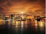 Fototapete Papermoon "Manhattan At Sunset", Bunt, B:5M L:2,8M, Vlies, Tapeten