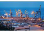 Fototapete Papermoon "Hafen Bei Nacht", Bunt, B:4,5M L:2,8M, Vlies, Tapeten