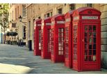 Fototapete Papermoon "London Telefonzellen", Bunt, B:5M L:2,8M, Vlies, Tapeten