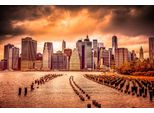 Fototapete Papermoon "New York Sonnenuntergang", Bunt, B:4,5M L:2,8M, Vlies, Tapeten