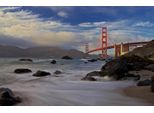 Fototapete Papermoon "Photo-Art Evgeny Vasenev, Golden Gate Bridge", Bunt, B:5M L:2,8M, Vlies, Tapeten