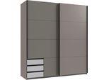 SchwebetüRenschrank Wimex "Bahamas, Kleiderschrank In Den Breiten 135Cm Und 180Cm ErhäLtlich", Saharagrau, Abgesetzt Weiß, B:180Cm H:198Cm T:65Cm, Holzwerkstoff, SchräNke, SchwebetüRenschrank, Inkl. Drei Farblich Abgesetzter Schubladen