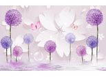 Fototapete papermoon "Muster Mit Blumen Und Wasser", Bunt, B:4M L:2,6M, Vlies, Tapeten