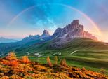 Fototapete Papermoon "Mountain Rainbow", Bunt, B:5M L:2,8M, Vlies, Tapeten