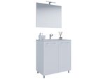 Waschtisch Vcm "3.-Tlg. Waschplatz Waschtisch Badinos DrehtüR Sp", Weiß, B:60Cm T:46Cm, Waschtische, Waschtisch