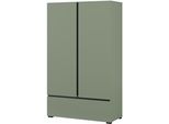 WäScheschrank Otto Home "Cross, Moderner Griffloser Kleiderschrank", GrüN (Salbei), B:89Cm H:150Cm T:40Cm, Fsc-Zertifizierter Holzwerkstoff, Melamin, Metall, SchräNke, Mehrzweckschrank, DrehtüRenschrank Mit 1 Schublade, 3 Farben VerfüGbar