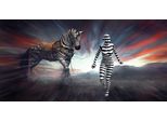 Fototapete Papermoon "Surreale Zebrafrau", Bunt, B:4,5M L:2,8M, Vlies, Tapeten