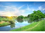 Fototapete Papermoon "Fluss In Landschaft", Bunt, B:5M L:2,8M, Vlies, Tapeten