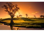 Fototapete Papermoon "Landschaft Mit Fluss", Bunt, B:4,5M L:2,8M, Vlies, Tapeten