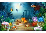 Fototapete Papermoon "FISCHE-OZEAN See Meer Fisch Korallen Riff Wandbild Xxl", Bunt, B:4,5M L:2,8M, Vlies, Tapeten