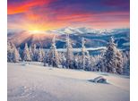 Fototapete Papermoon "ALPEN-WINTER Gebirge Xxl", Bunt, B:5M L:2,8M, Vlies, Tapeten