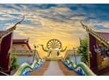 Fototapete Papermoon "Buddah Palast", Bunt, B:3,5M L:2,6M, Vlies, Tapeten