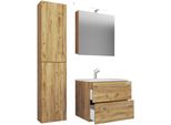 Waschtisch Vcm "4-Tlg. Waschplatz Waschtisch Badinos Schublade Sc", Braun (Honig, Eiche), B:93Cm T:46Cm, Waschtische, Waschtisch