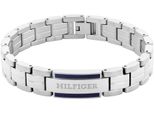 Armband Tommy Hilfiger "Parker", Blau (Edelstahlfarben, Blau), ArmbäNder, Herren, 19Cm, Edelstahl, Armband, Mit Emaille