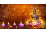 Fototapete Papermoon "Buddah Figur", Bunt, B:4,5M L:2,8M, Vlies, Tapeten