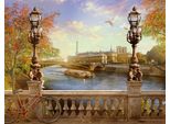 Fototapete papermoon "Panorama Von Paris", Bunt, B:4,5M L:2,8M, Vlies, Tapeten