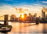 Fototapete Papermoon "Brooklyn Bridge Sunset", Bunt, B:3,5M L:2,6M, Vlies, Tapeten