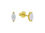 Paar Ohrstecker Amor, Gold (Gelbgoldfarben, Weiß, Weiß), Ohrringe, Damen, Silber 925 (Sterlingsilber), Mit Opal