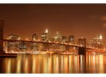 Fototapete Papermoon "Brooklyn Bridge Bei Nacht", Bunt, B:5M L:2,8M, Vlies, Tapeten