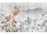 Fototapete Papermoon "Muster Pfau", Bunt, B:3,5M L:2,6M, Vlies, Tapeten