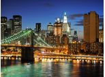 Fototapete Papermoon "New York Bei Nacht", Bunt, B:3,5M L:2,6M, Vlies, Tapeten