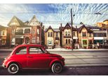 Fototapete Papermoon "AUTO-ALTSTADT Cars", Bunt, B:5M L:2,8M, Vlies, Tapeten